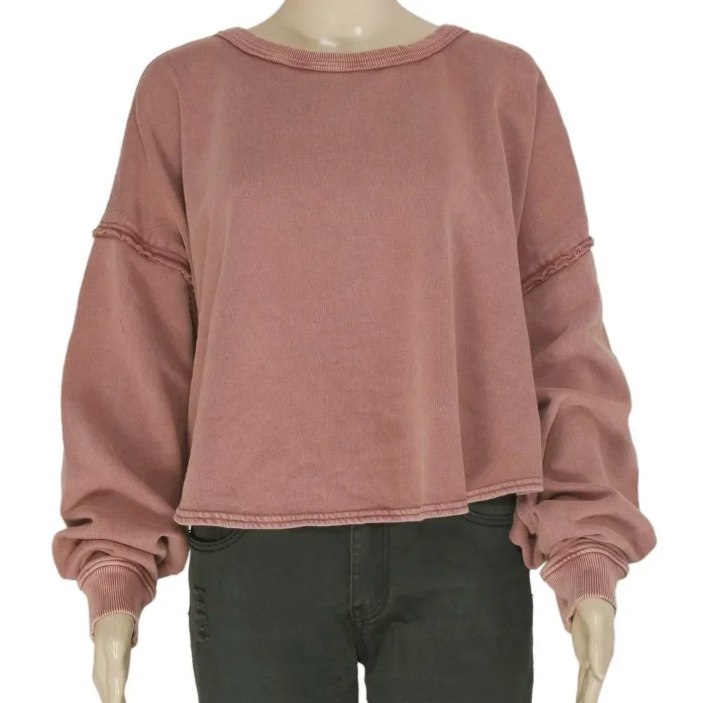 Free People Bae Pullover Dropped Shoulder Oversized Top